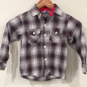 Quad Seven Boys 5‎ Plaid Woven Button Shirt Long Sleeve 100% Cotton